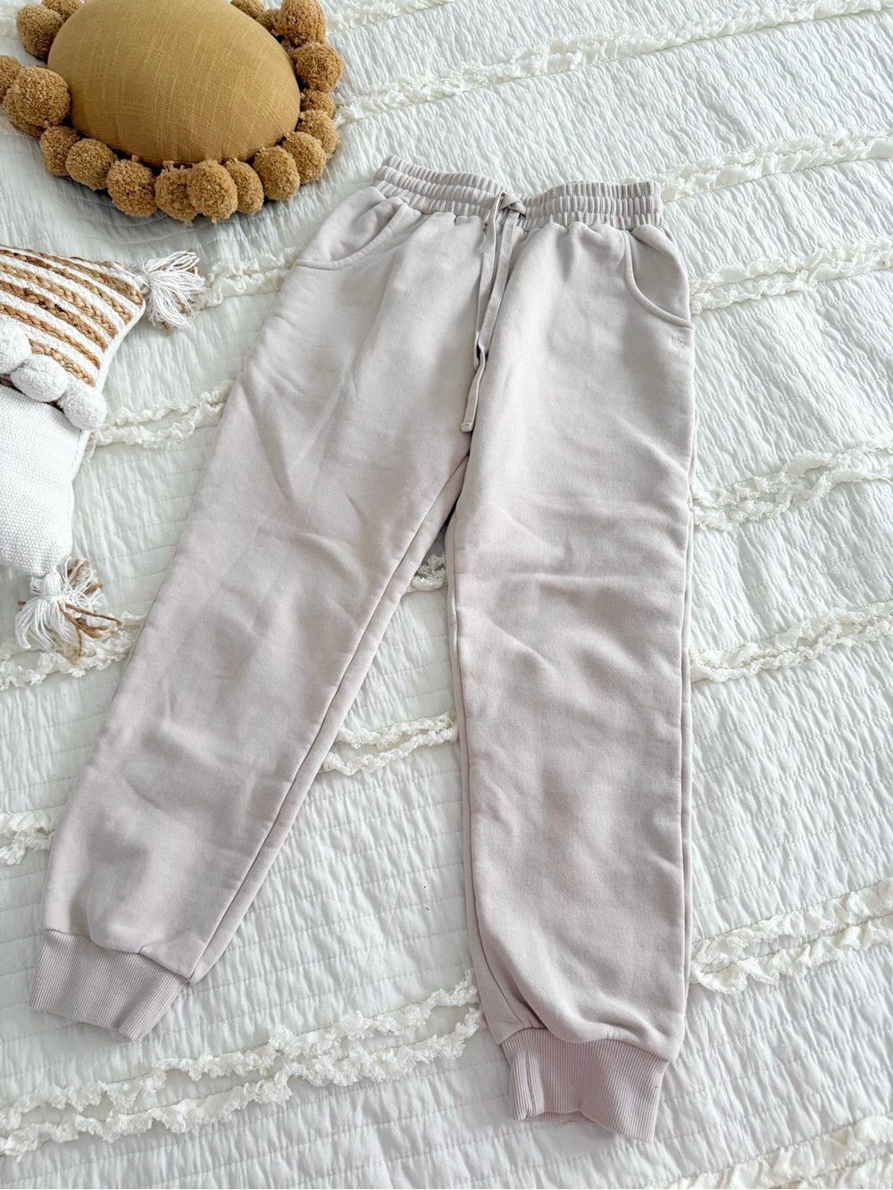 Cream fleece joggers